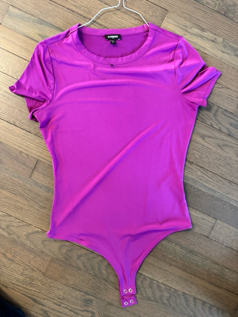 Express Fuchsia Crew Neck Bodysuit